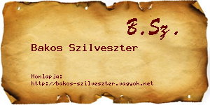 Bakos Szilveszter névjegykártya