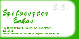 szilveszter bakos business card